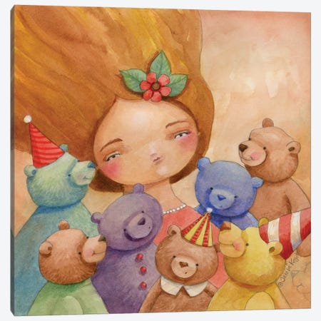 Lulu Bears Canvas Print #TKG127} by Teresa Kogut Canvas Art