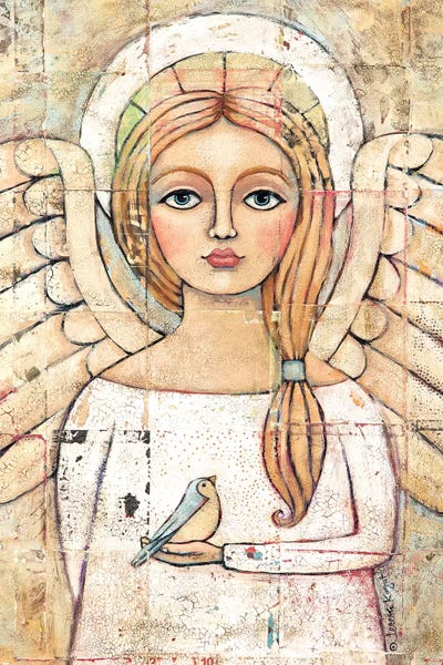 Large Christmas Art - Canvas Prints: Angelic Vision by Teresa Kogut