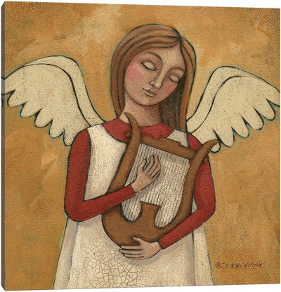Praise With The Harp Canvas Art Print - Teresa Kogut
