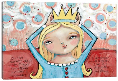 Straighten Your Crown Blonde Canvas Art Print - Princes & Princesses