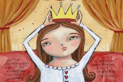 Straighten Your Crown Brunette by Teresa Kogut framed wall art