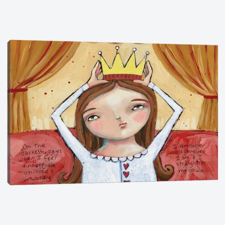 Straighten Your Crown Brunette Canvas Print #TKG177} by Teresa Kogut Art Print