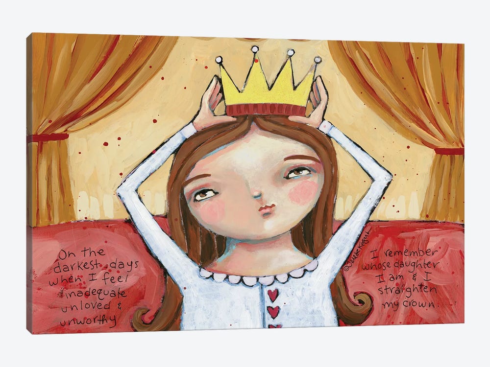 Straighten Your Crown Brunette by Teresa Kogut 1-piece Canvas Wall Art