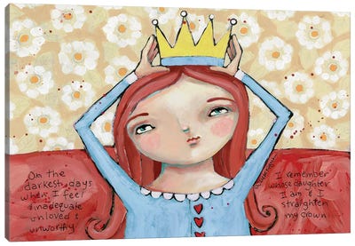 Straighten Your Crown Redhead Canvas Art Print - Princes & Princesses