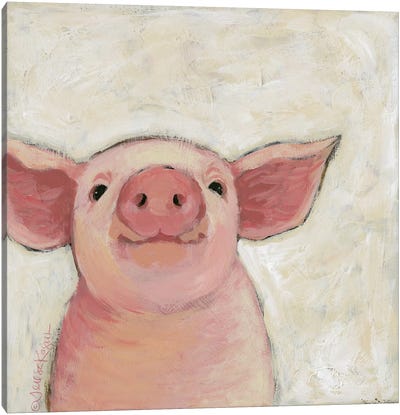 Wilbur Canvas Art Print - Pig Art