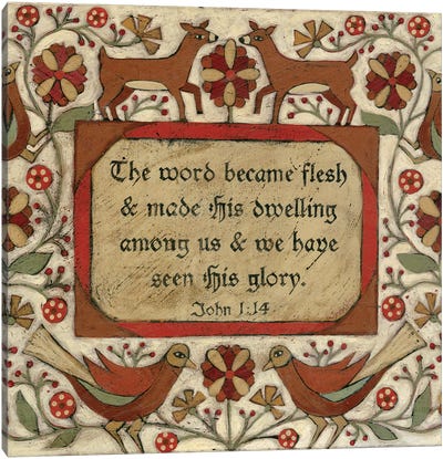 Word Made Flesh Canvas Art Print - Bible Verse Art