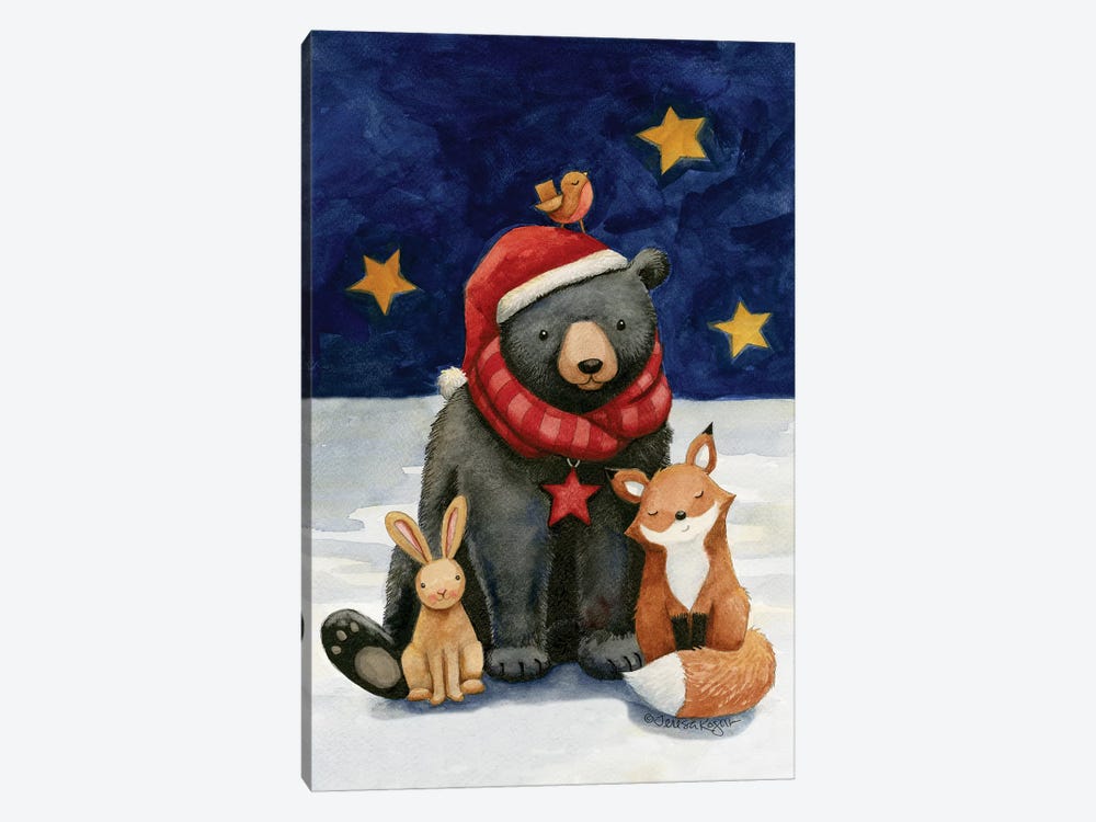 Black Bears Buds by Teresa Kogut 1-piece Canvas Art