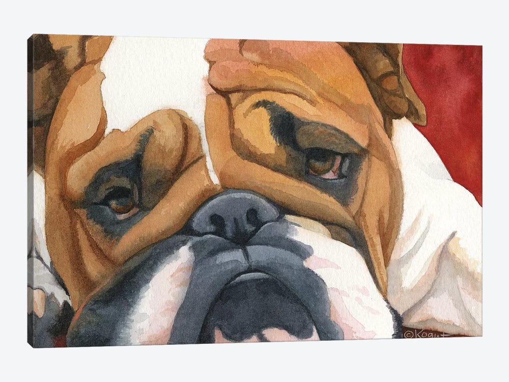 Bruiser The Bulldog by Teresa Kogut 1-piece Art Print