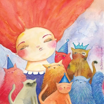 Catitude by Teresa Kogut art print