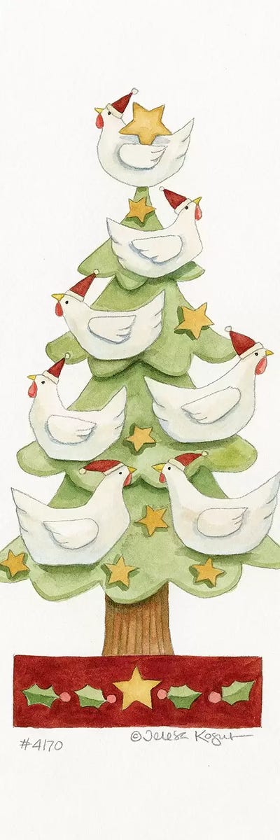 Chicken Tree by Teresa Kogut canvas print