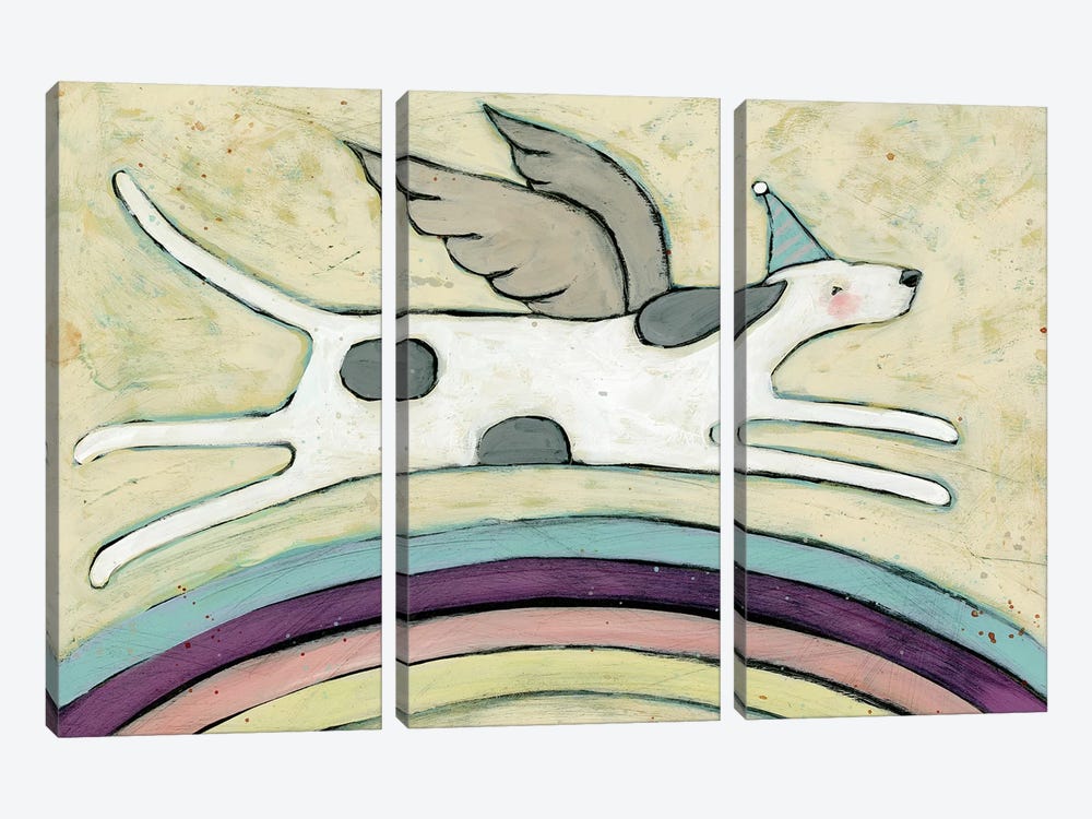 Dogs Go To Heaven by Teresa Kogut 3-piece Canvas Print