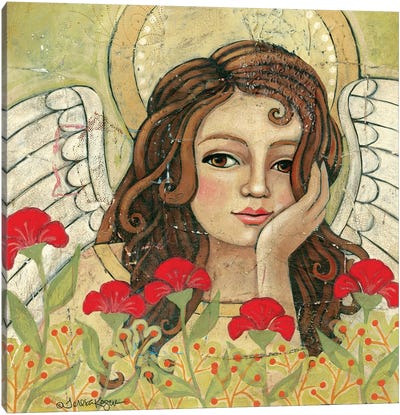 Among The Reds Canvas Art Print - Angel Art