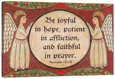 Faithful In Prayer Canvas Art Print - Religious Christmas Art
