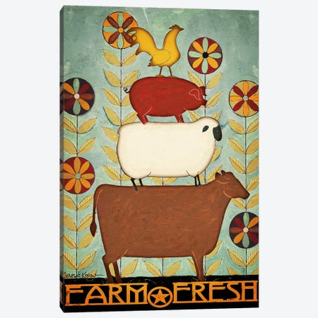 Farm Fresh Animal Stack Canvas Print #TKG55} by Teresa Kogut Canvas Art Print