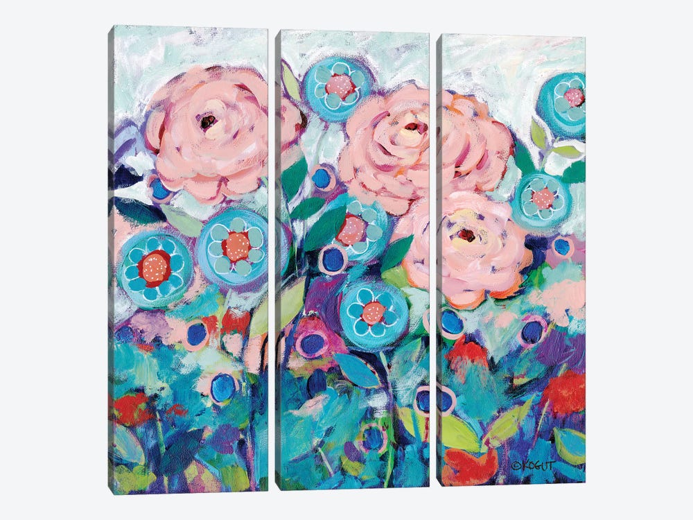 Floral I by Teresa Kogut 3-piece Canvas Wall Art