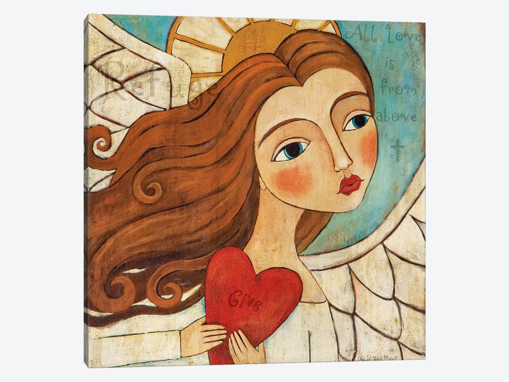 Angel In Blue With Word by Teresa Kogut 1-piece Art Print