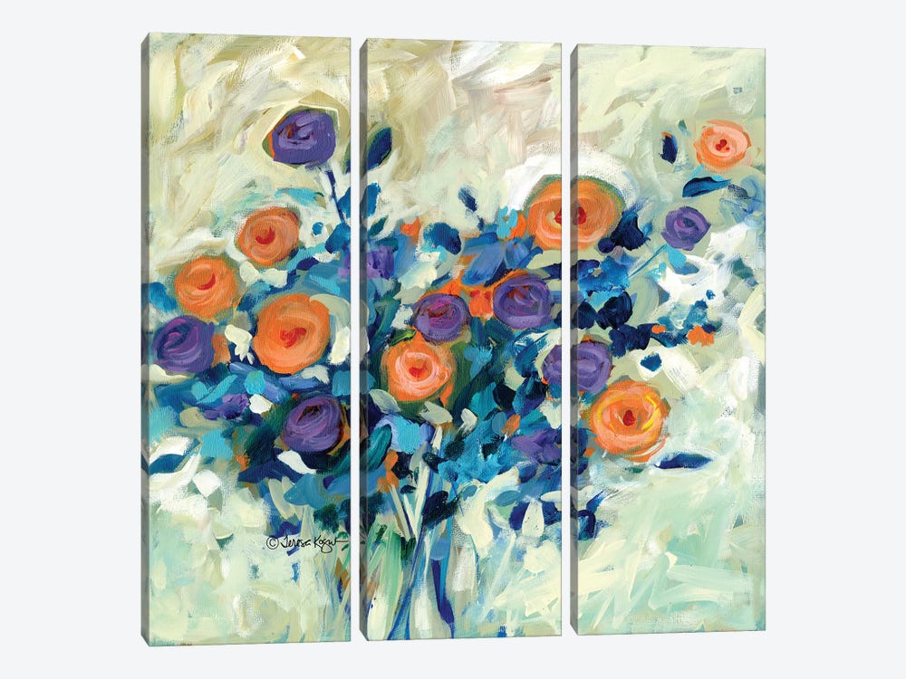 Floral XII by Teresa Kogut 3-piece Canvas Art Print