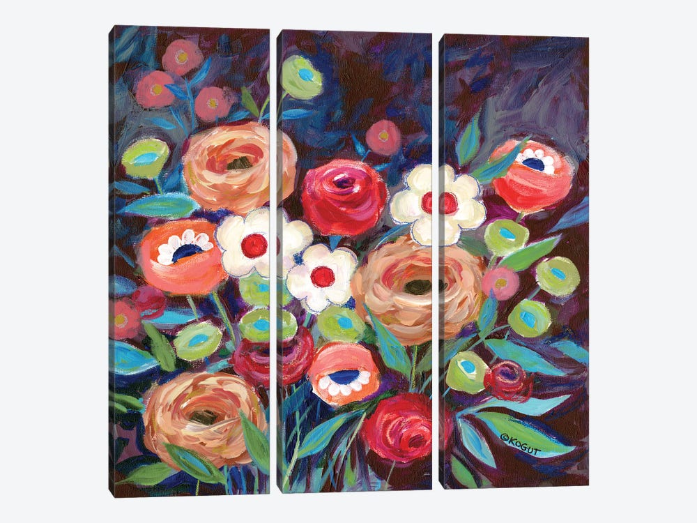 Floral XIX by Teresa Kogut 3-piece Canvas Art Print