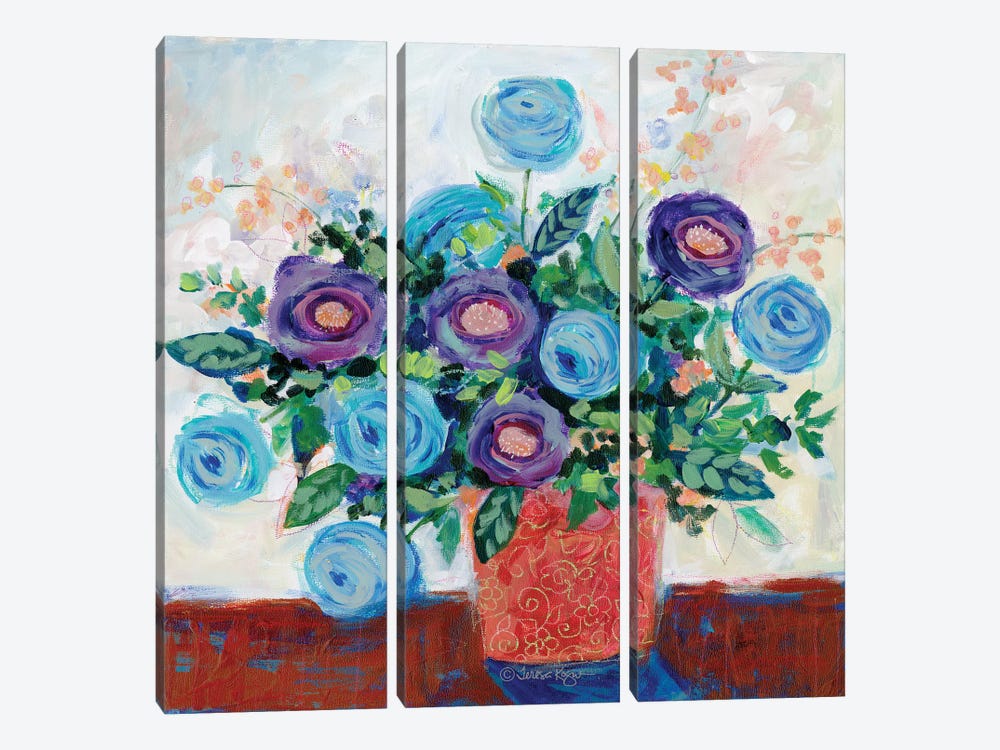 Floral XV by Teresa Kogut 3-piece Canvas Artwork