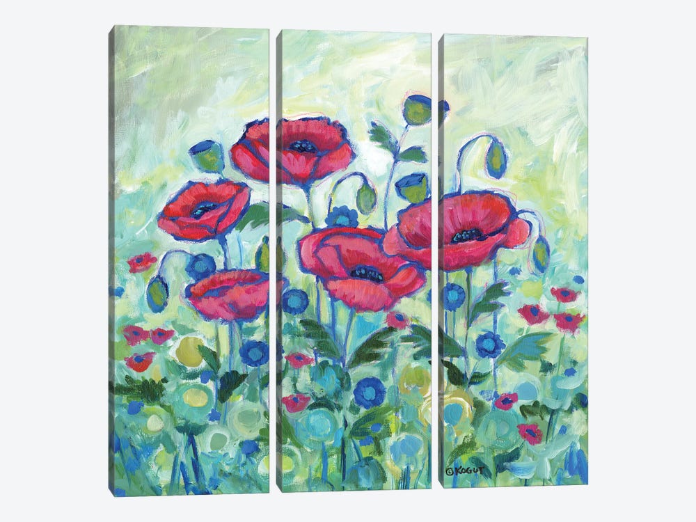 Floral XVIII by Teresa Kogut 3-piece Canvas Artwork