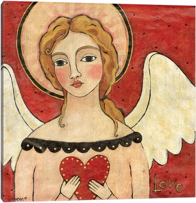 Angel Of Love Canvas Art Print - Christmas Angel Art