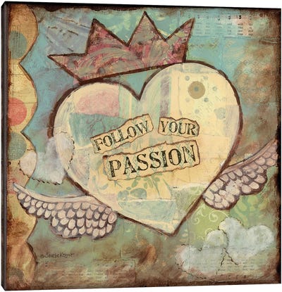 Follow Your Passion Canvas Art Print - Wings Art