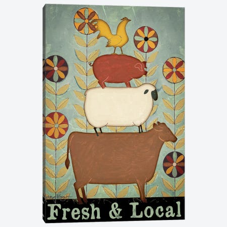 Fresh & Local Animal Stack Canvas Print #TKG90} by Teresa Kogut Canvas Wall Art
