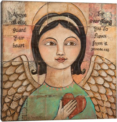 Guard Your Heart Canvas Art Print - Angel Art