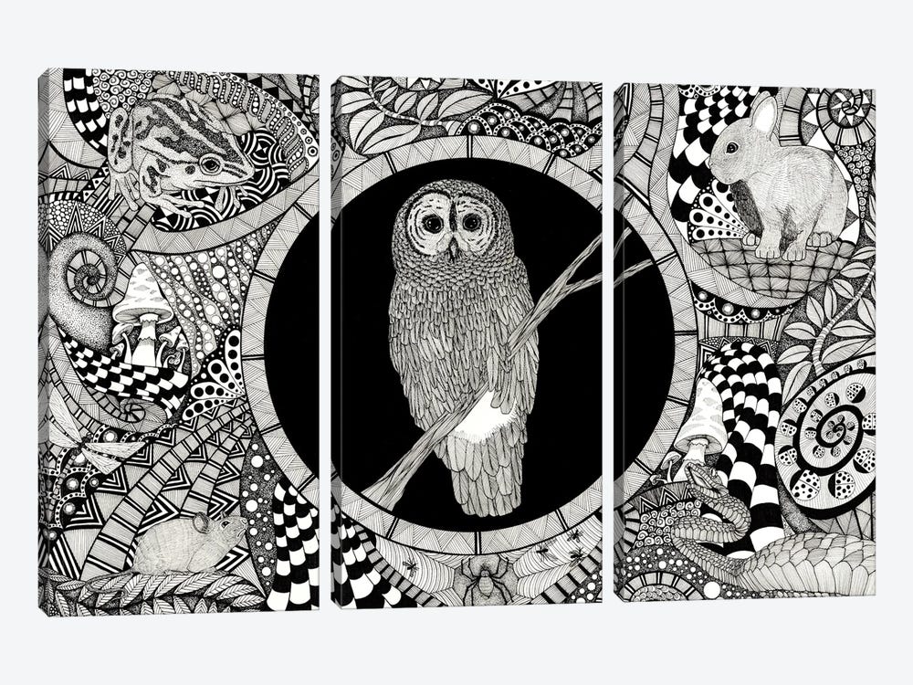 Night Garden - Owl by Terri Kelleher 3-piece Art Print