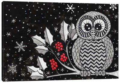 Christmas Owl Canvas Art Print - Terri Kelleher