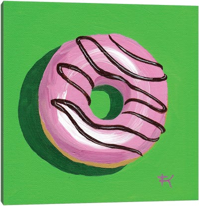 Pink With Drizzle Canvas Art Print - Donut Art