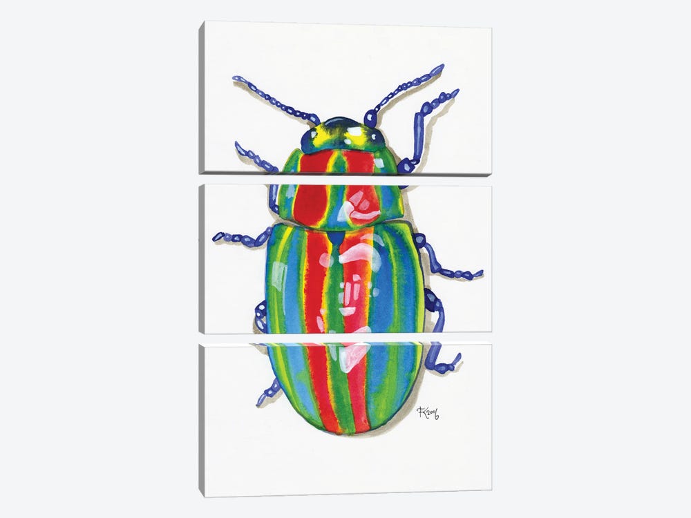 Rainbow Bug by Terri Kelleher 3-piece Canvas Art