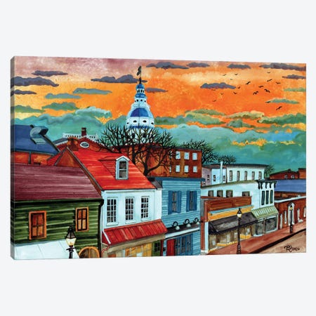 Annapolis Sunset Canvas Print #TKH11} by Terri Kelleher Canvas Print