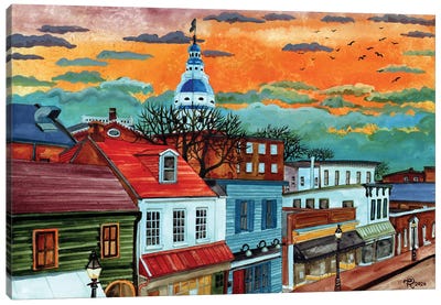 Annapolis Sunset Canvas Art Print - Maryland Art