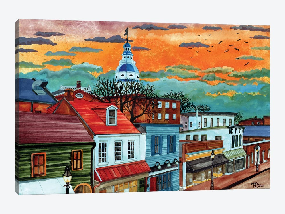 Annapolis Sunset by Terri Kelleher 1-piece Canvas Art