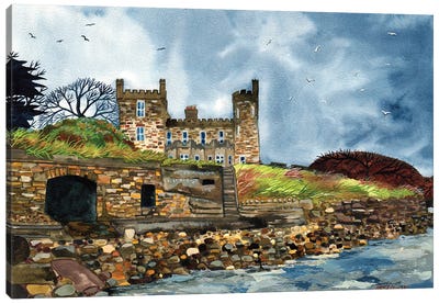 Rosturk Castle, Mayo Canvas Art Print - Castle & Palace Art