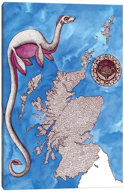 Scotland World Map Canvas Art Print - Terri Kelleher