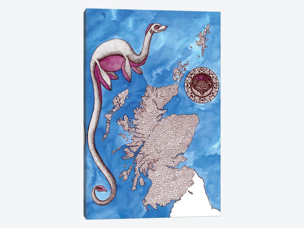 Scotland World Map by Terri Kelleher 1-piece Canvas Wall Art