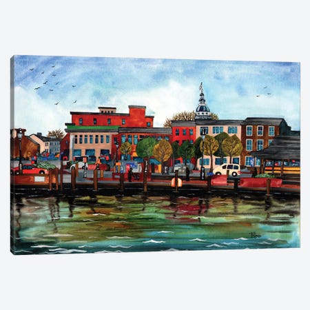 Annapolis Waterfront Canvas Print #TKH12} by Terri Kelleher Canvas Art Print