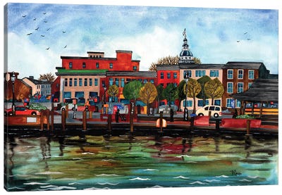 Annapolis Waterfront Canvas Art Print - Terri Kelleher
