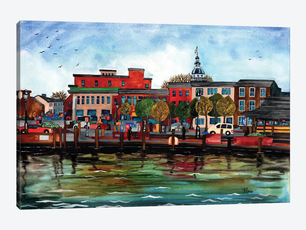 Annapolis Waterfront by Terri Kelleher 1-piece Canvas Print