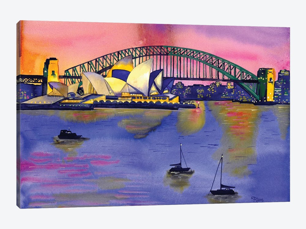 Sydney Harbour Sunset by Terri Kelleher 1-piece Canvas Artwork