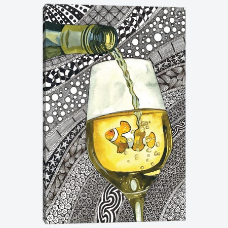 Clown Wine Canvas Print #TKH135} by Terri Kelleher Canvas Art Print