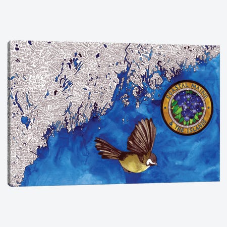 Coastal Maine World Map Canvas Print #TKH137} by Terri Kelleher Art Print