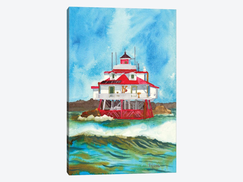 Thomas Point Shoal Lighthouse by Terri Kelleher 1-piece Canvas Art