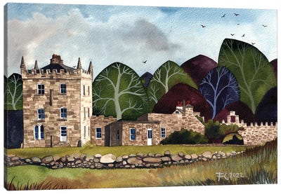 Kilcolgan Castle, Galway, Ireland Canvas Art Print - Castle & Palace Art