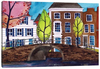 Amsterdam Bikes II Canvas Art Print - Terri Kelleher