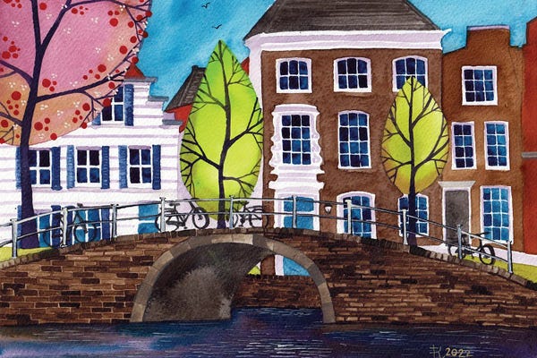 Bridges: Amsterdam Bikes II by Terri Kelleher