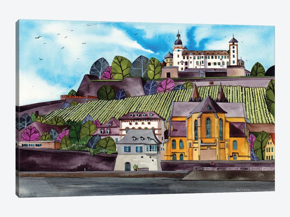 Wurzburg Vineyard, Germany by Terri Kelleher 1-piece Canvas Print