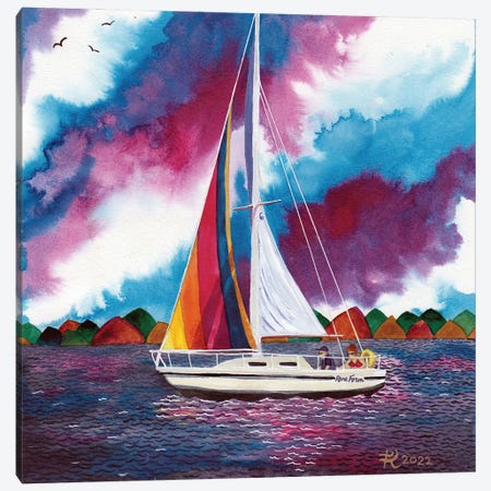 Gone Sailing Canvas Print #TKH174} by Terri Kelleher Canvas Art Print